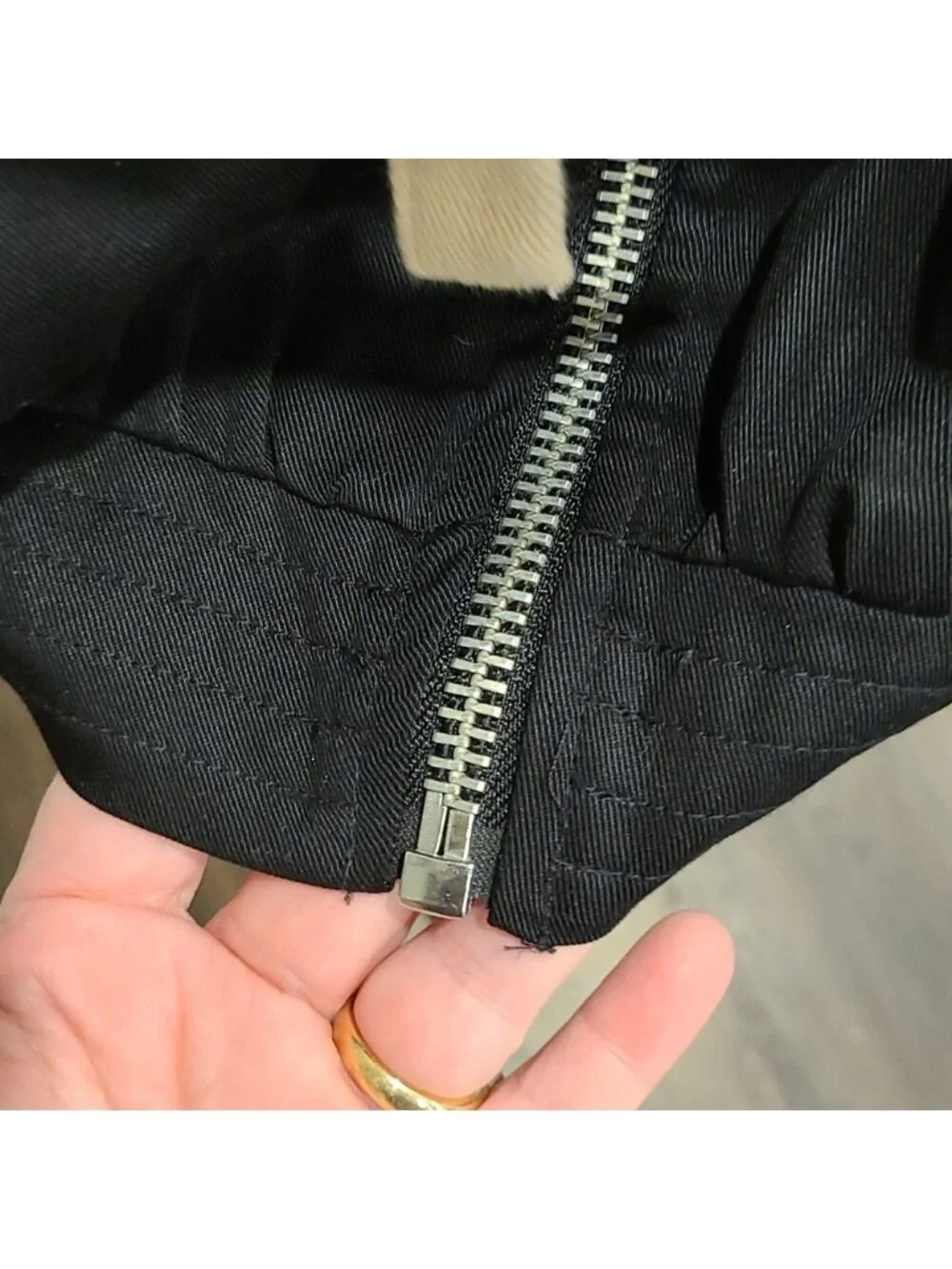 Zara hooded oversized jacket black and taupe